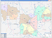 Lafayette-West Lafayette Metro Area Wall Map Color Cast Style